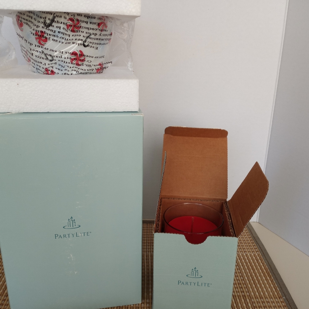 PartyLite Peppermint Pals Shade and Jar